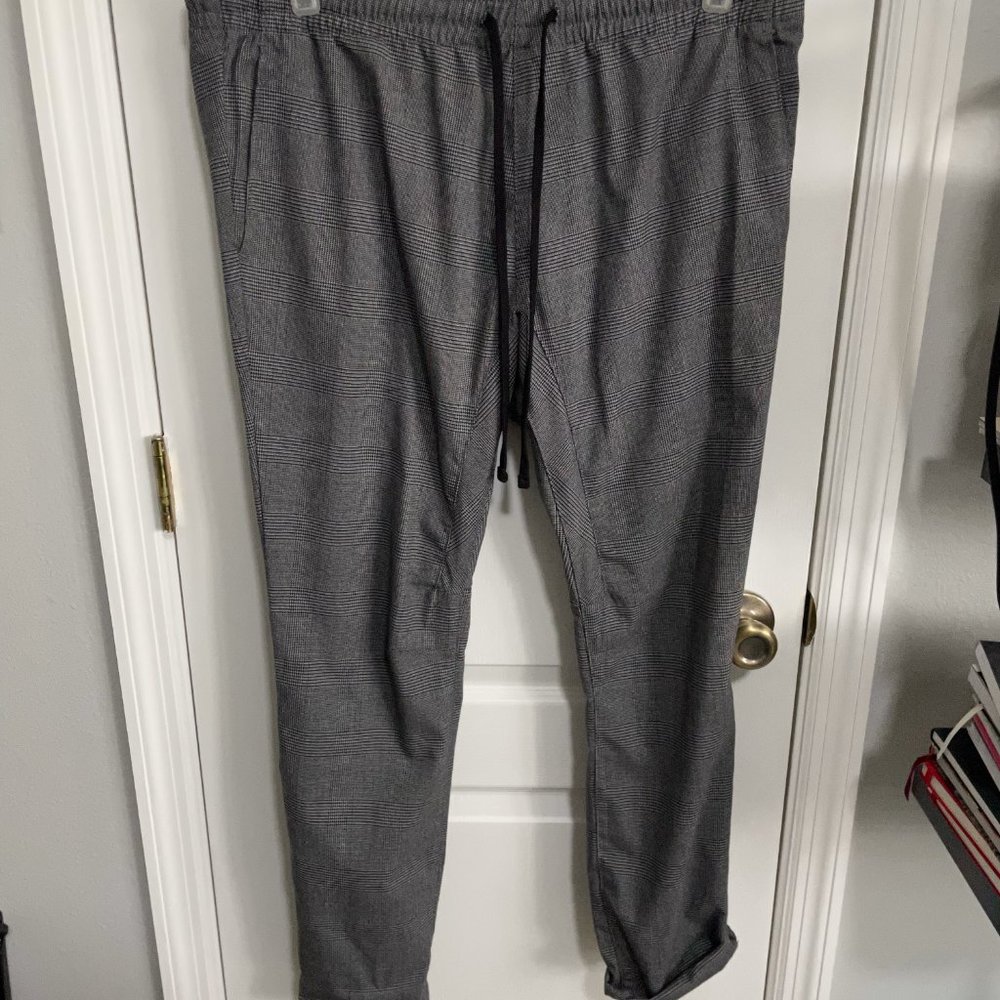 pacsun joggers pin stripe gray